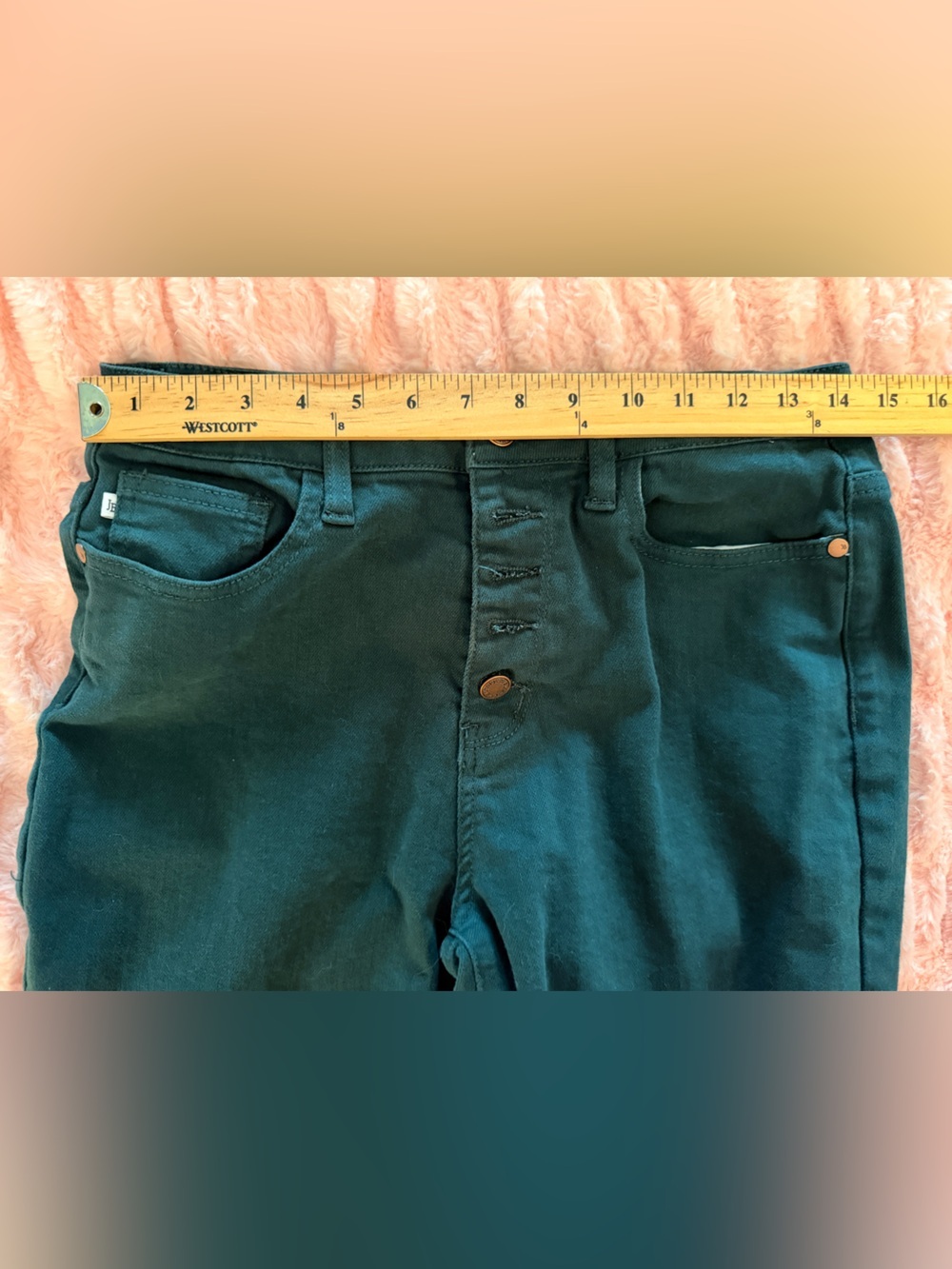 JUDY BLUE 9/29 Dark Green Wide Leg Crop Jeans - Picture 9 of 13
